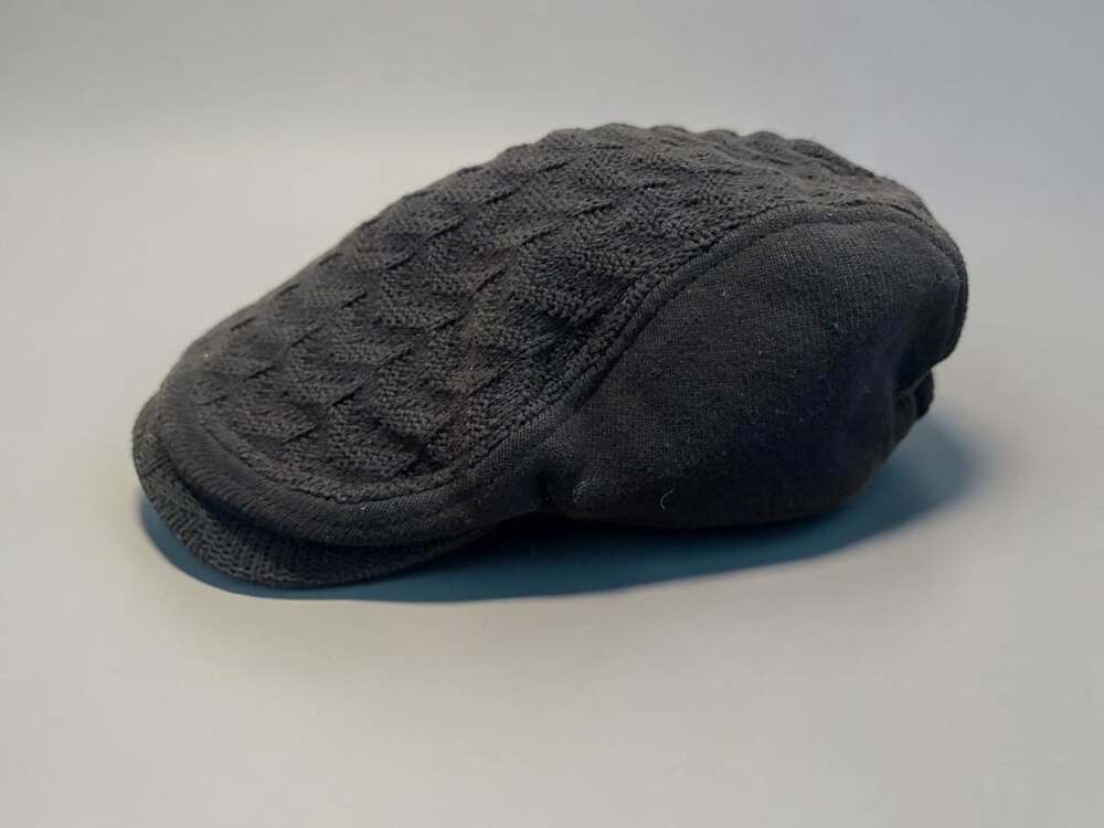 Aldo Newsboy Cap Size L Black Knit Flat Hat
